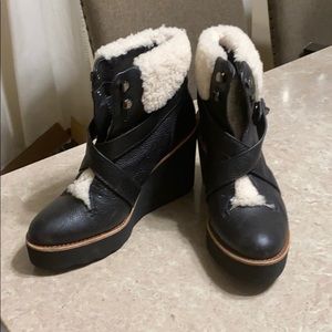 Coach wedge booties size 7